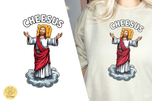Cheesus Christ Funny Cheese Jesus PNG for T-Shirt Designs
