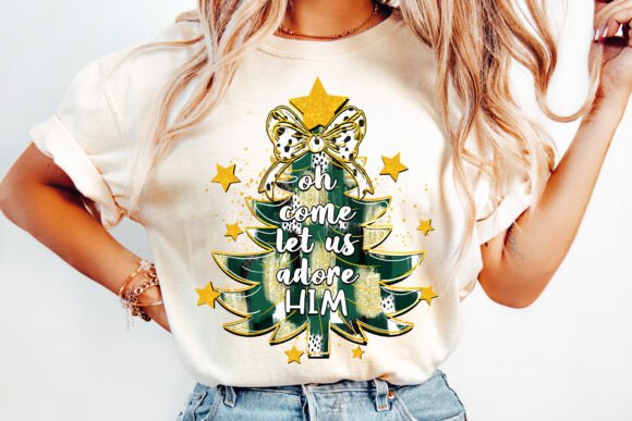 Christian Jesus Christmas Tree PNG for T-Shirt Designs