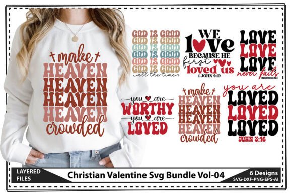 Christian Valentine Svg Bundle Vol-04 & T-Shirt Designs