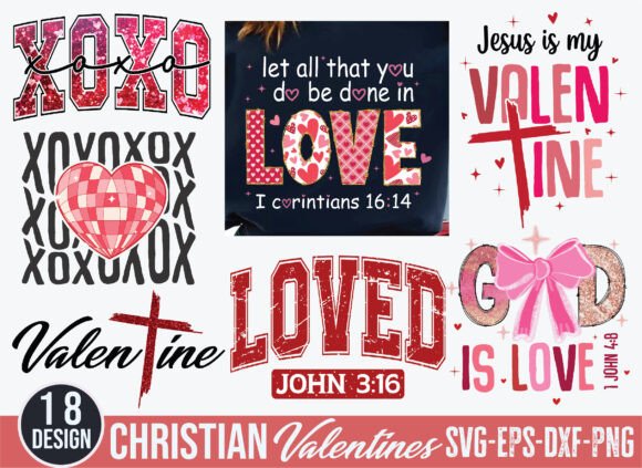 Christian Valentines Day SVG PNG, Jesus T-Shirt Designs