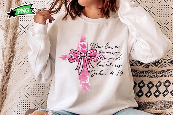 Coquette Jesus Valentine Cross Bow PNG