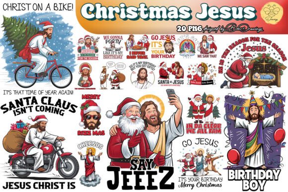 Funny Christmas Jesus Sublimation Bundle