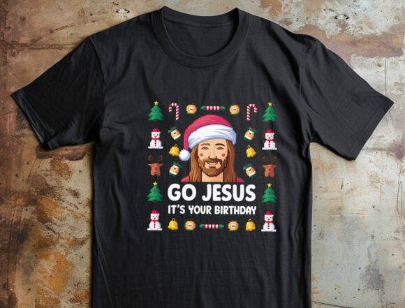 Funny Jesus Png, Jesus Birthday Png for T-Shirt Designs