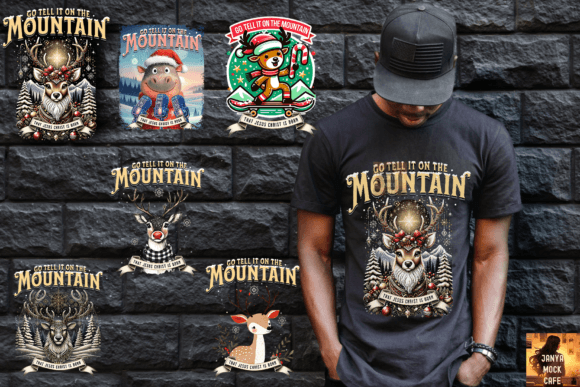 Go Tell It on the Mountain Christian PNG and T-Shirt Designs