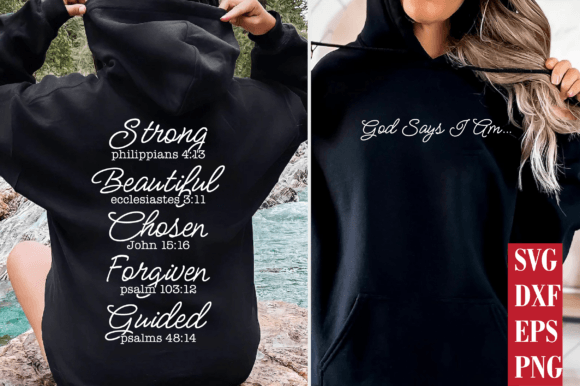 God Says I Am Svg, Bible Verse Svg,Jesus T-Shirt Designs