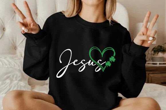 Jesus Heart Shamrock SVG for T-Shirt Designs
