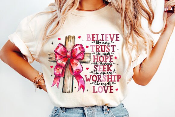 Jesus Valentine Coquette Bow PNG for T-Shirt Designs