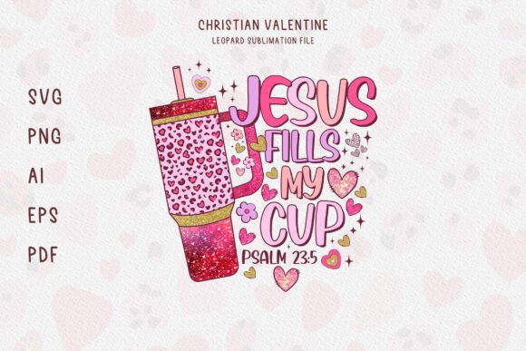 Jesus Valentine s Day Leopard PNG T-Shirt Designs