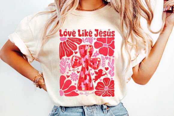 Love Like Jesus Valentine PNG for T-Shirt Designs